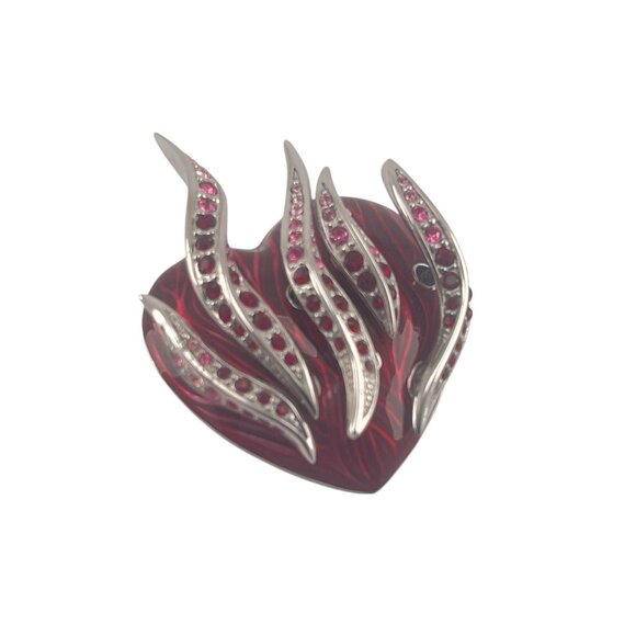 Simon Harrison Rare Trembler Fluttering Heart 1 1/4'' Brooch Designer Collectibl - Picture 9 of 10